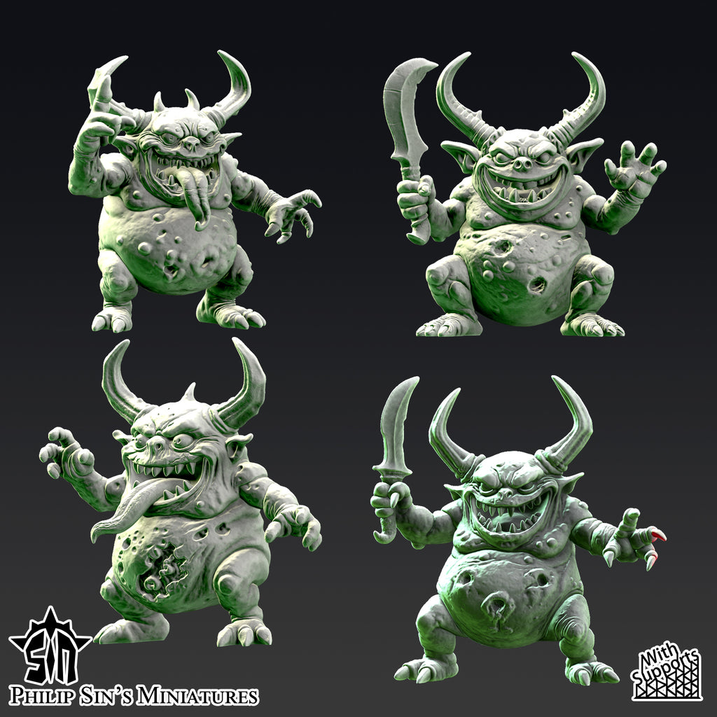 Plague Greater Daemon Miniature – 141mm Resin Boss Model | 32mm Scale Grimdark Tabletop Monster | Chaos Plague Demon Proxy